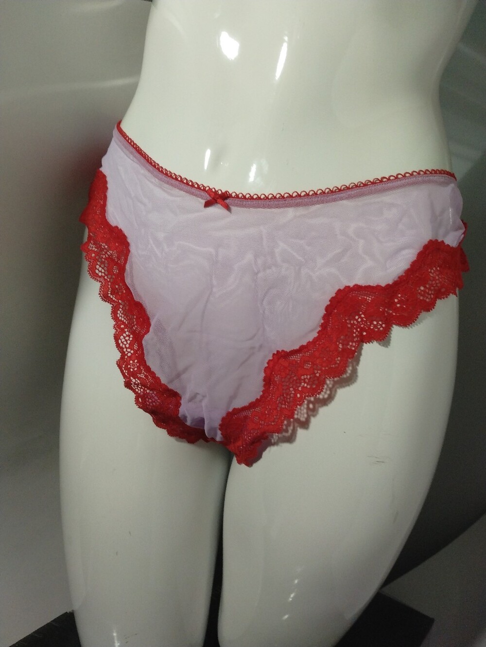 Tease High-leg Thong Red and Light Purple Lacey Mesh Victoria's Secret